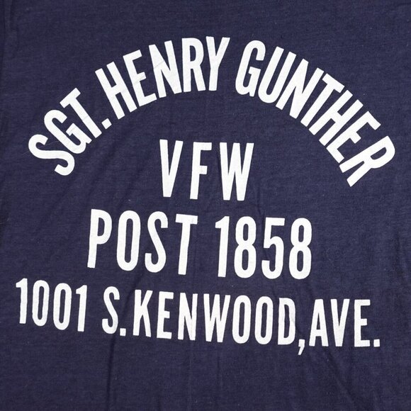 Vintage 1970s Henry Gunther Shirt Small Blue VFW Post 1858 Oldstock Baltimore - Picture 1 of 6